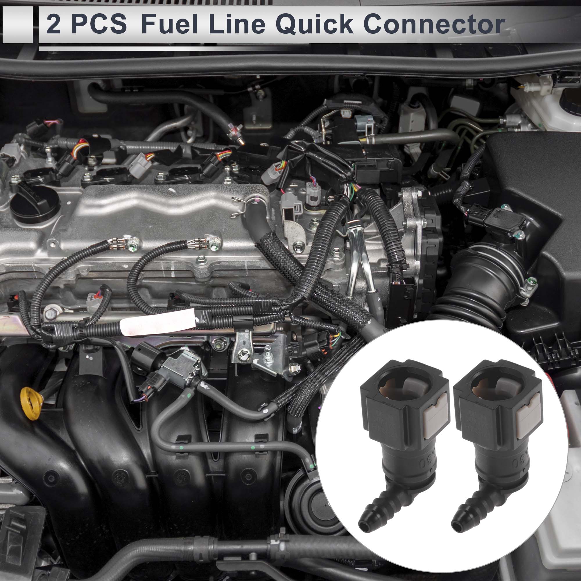 Unique Bargains Fuel Line Quick Connector for 5mm ID Hose to 1/4" SAE Male Connector 2 Pcs
