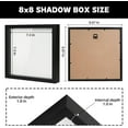 thumbnail image 2 of Muzilife Shadow Box Picture Frame with Linen Board Deep Wood Glass Display Case (Black, 2 pack 8X8), 2 of 5