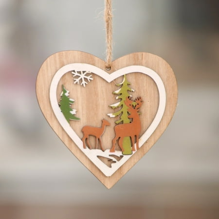 

Christmas Party Decorations Christmas Ornaments Christmas Ornament Pendant Natural Lightweight Stable Wooden Hanging Pendant Star Xmas Tree Shape Ornament for Home