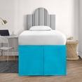 thumbnail image 2 of CCNY Dorm Room Bed Skirt Pleated Pattern 100% Microfiber Turquoise Blue Twin XL 36", 2 of 6