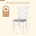 thumbnail image 3 of Gymax Dining Chairs Set of 4 w/ Tall Backrests Linen Fabric Upholstered Seats White & Gray, 3 of 8