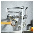 thumbnail image 3 of 2 Handle Kitchen Faucet Wall Mounted Pot Filler Folding Faucet 360 Rotating Nozzle With Side Sprayer,Polished Chrome ,360° Swivel High Arc Faucet, 3 of 7