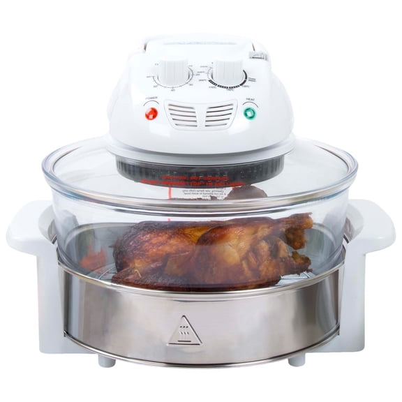 8-in-1 Classic Cuisine Halogen Oven Air Fryer - 12 to 17Qt Durable Glass Air Fryer (White)