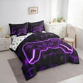 thumbnail image 3 of Castle Fairy Teens Purple Gamepads Bedding Comforter Set,Video Game King Bedding Sets, 3 of 8