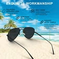 thumbnail image 2 of FEISEDY Polarized Aviator Sunglasses for Men Women Mirrored Lenses Metal Classic B2610, 2 of 14