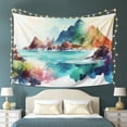 thumbnail image 6 of YFYANG Watercolor Mountain Pattern Tapestry, Bedroom Dormitory Living Room Decoration Tapestrys Wall Hanging , 80 x 60 in, 6 of 8