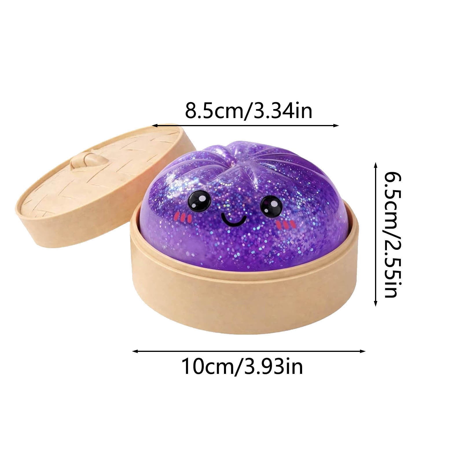Guvpev Dumplings Squishy Toys, 3.7" Cute Steamer Dumpling Stress Balls, Glitter Dumpling Squishies Sensory Fidget Toys for Stress Relief, Party Favors & Birthday Gifts