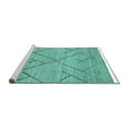 thumbnail image 2 of Ahgly Company Machine Washable Indoor Round Abstract Turquoise Blue Modern Area Rugs, 8' Round, 2 of 4