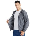 thumbnail image 6 of SPEEDRUN Men Hooded Sweatshirt Zip up Casual Sweater, Men's Fleece Full Zip Hoodie Jacket, Gray M, 6 of 8