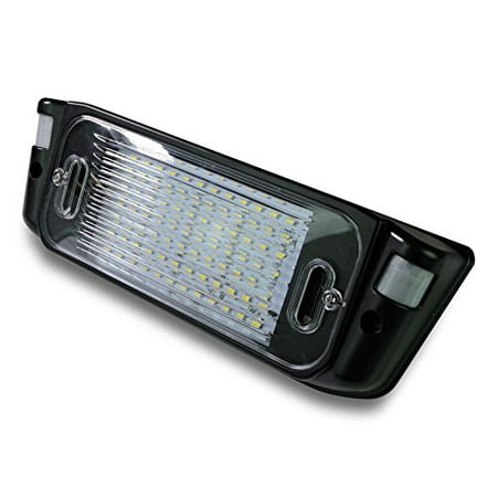 LED RV Motion Sensor Exterior Porch Utility Light - Black 12v Lighting Fixture Kit with LED Panel For Bright Lighting At Night (Best Caulk For Rv Exterior)