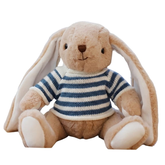 Bunny Bedtime Stuffed Animals Toys Comfort Soft Plushies Fluffy Cute Lifelike Animal Doll Plushie Toys for Kids Friends Birthday Easter Day Gifts Blue