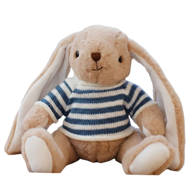 Long Eared Bunny Plush Toy, Soft Stuffed Rabbit Doll for Cuddling, Floppy Ear Animal Figurine, Holiday Bunny Decoration, Fluffy White Rabbit Plush for Bedroom Decor