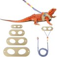 thumbnail image 1 of GHSDFBB Bearded Dragon Lizard Leash Harness,4 Size Pack Adjustable Small Animal Harness for Reptile and Small pet (Golden), 1 of 7