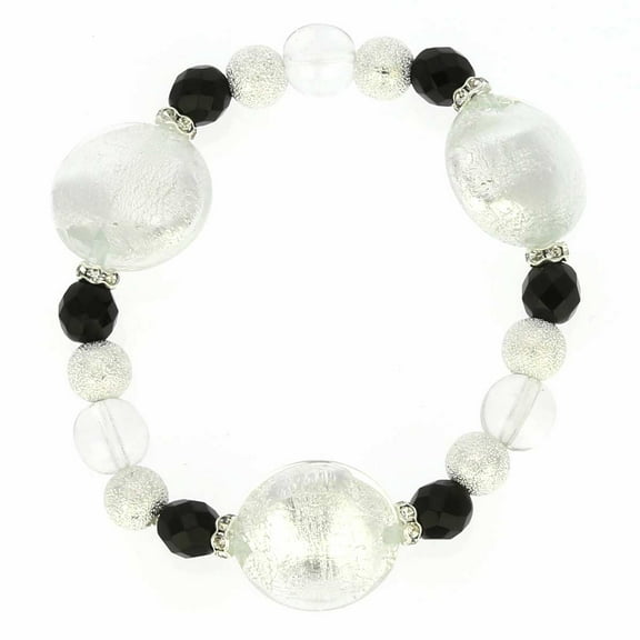 GlassOfVenice Murano Glass Magic Bracelet - Snow and Ice