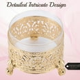 thumbnail image 6 of Matashi 24K Gold Plated Sugar Bowl, Honey Dish with Glass Bowl and Crystal Studded Spoon – Intricate Floral Design – 1 Count, 6 of 7