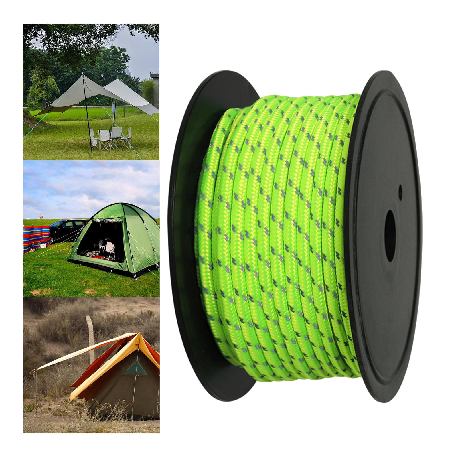 Camping 30M 6mm Reflective Tent Rope Guylines Tent Accessories, Tent