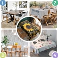 thumbnail image 4 of Black Butterfly Sunflower Pattern Rectangle Tablecloth 60"x84",Waterproof Polyester Rectangle Table Cloth, Wipeable Spillproof Polyester Tablecloth for Dining, Camping, Indoor and Outdoor, 4 of 5