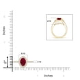 thumbnail image 6 of Angara Natural 1 Ct. Ruby with Diamond Halo Ring in 14K Yellow Gold for Women (Ring Size: 11.5), 6 of 11