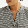 thumbnail image 3 of Women's Croft & Barrow® Y-Neck Blouse Color: Navy Blooms Size: X LARGE, 3 of 4