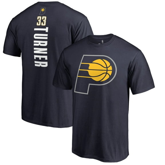 Men's Myles Turner Navy Indiana Pacers Backer Name and Number T-Shirt