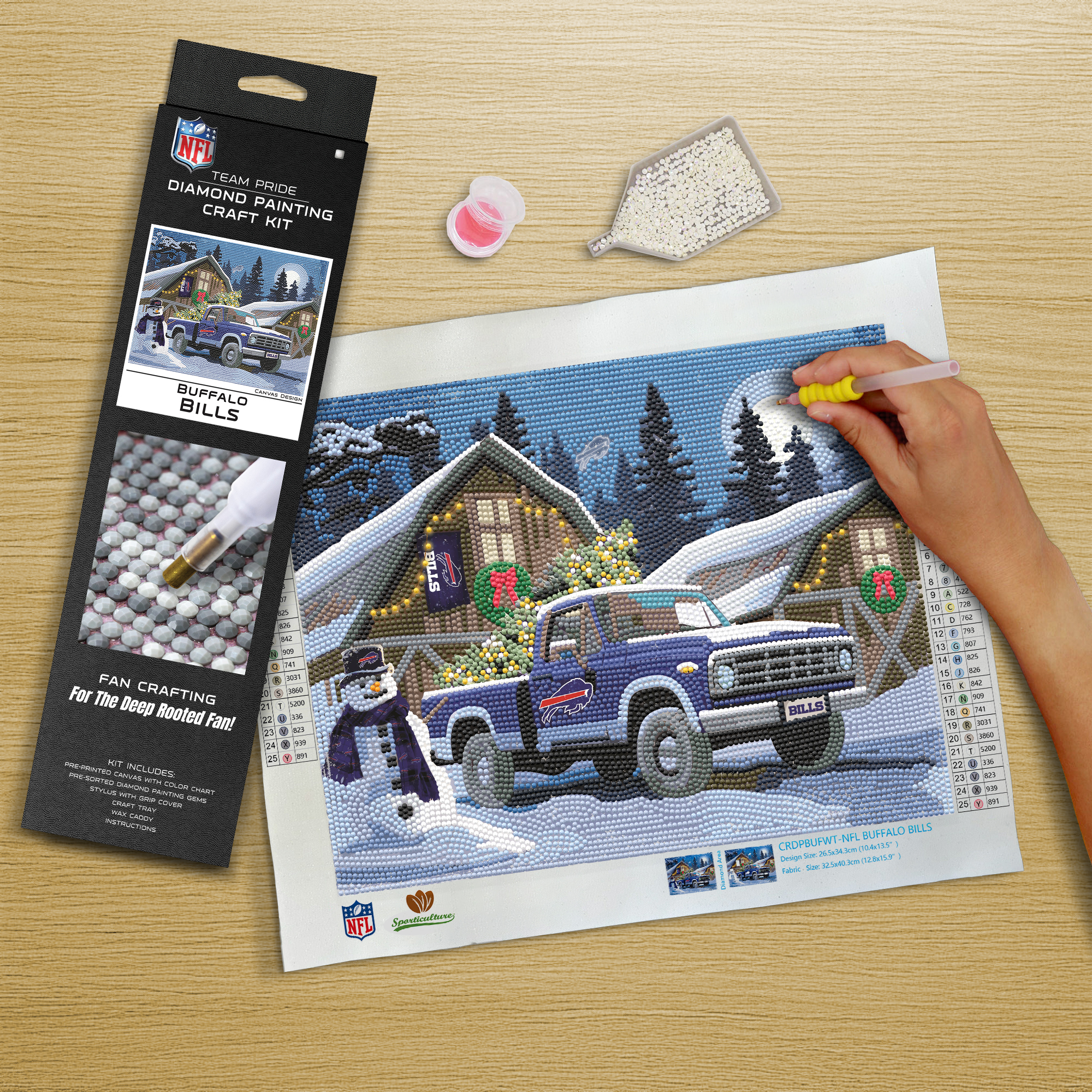 Buffalo Bills Winter Truck Diamond Art Holiday Craft Kit