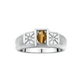 thumbnail image 1 of RYLOS Men's Rings Sterling Silver Classic 6X4MM Oval Gemstone & Diamond Ring Tiger Eye November Birthstone Rings For Men, Silver Rings, Size 13, 1 of 7