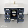 thumbnail image 4 of Eviva Curio 42"W x 18"D Dark Blue Bathroom Vanity with White Carrara Quartz Countertop and Undermount Porcelain Sink, 4 of 11