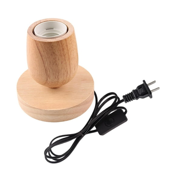 E27 Lámpara de escritorio de madera Interruptor de encendido / apagado de luz de noche para habitación de Iluminación decorativa para 10x8x5.5cm Sunnimix Pie de lámpara de mesa
