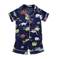thumbnail image 2 of TOOYOU Boys Pajamas Sets Baby Silk Pjs Dinosaur Printing T Shirt +Shorts Sleepwear Outfits Trendy Soft Pjs Set For Toddler Blue Size 5-6 Years, 2 of 8