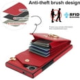 thumbnail image 3 of MYKOMI Phone Case for Samsung Galaxy S24 Ultra 5G Wallet Cover with HD Screen Protector and RFID Blocking Ring Stand Credit Card Holder Cell S24Ultra 24S S 24 24Ultra Women Men Red, 3 of 6