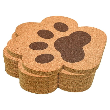 

Absorbent Cork Coaster paw of cat Non Slip Scalding 5 Tea Coaster Drink Coaster Insulation Mat for Warm Gifts