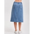 thumbnail image 4 of DARING DIVA Women's A Line Back Waist Knee Length Jean Skirts Small Light Blue, 4 of 7