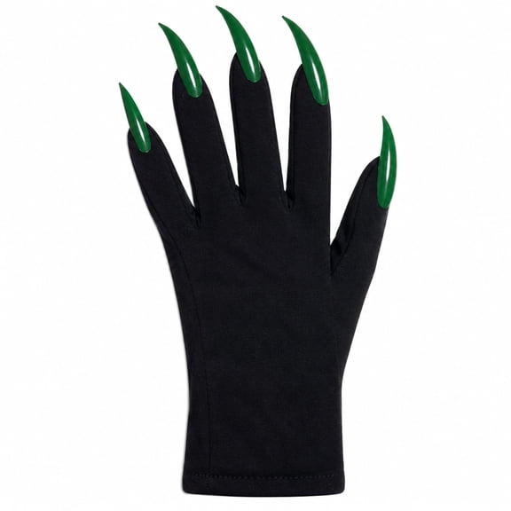Underwraps Green Claw Glove Costume Accessory With Attached Fingernails, Handwear For Halloween, Cosplay, Dress Up, Party Events One Size