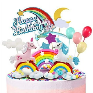 BUZIFU Happy Birthday Banner Cake Decorations and Cupcake Topper