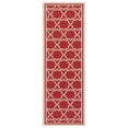 thumbnail image 3 of SAFAVIEH Courtyard Allison Geometric Bordered Indoor/Outdoor Runner Rug, 2'3" x 8', Red/Bone, 3 of 11