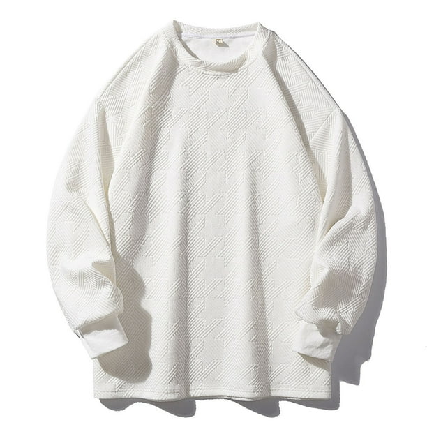 pstuiky mangas largas para hombre, Sudadera informal de manga larga con cuello redondo y color liso para hombre camisetas de hombre l