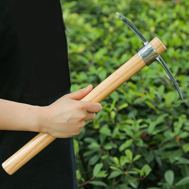 Lightweight Hoe Pick Mattock W Wooden Handle Garden Pick for Flower Beds