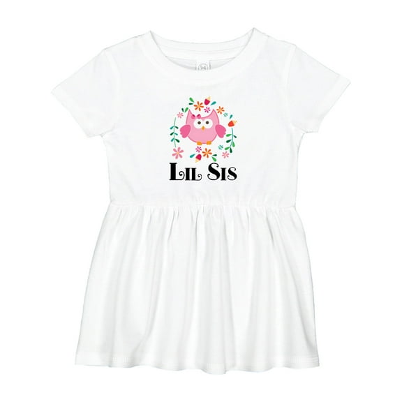 Inktastic Lil Sis Girls Owl Sister Announcement Girls Baby Dress