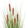 thumbnail image 5 of Vickerman 36" Artificial Potted Green Straight Gras and Cattails., 5 of 6