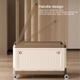 thumbnail image 3 of Chariot Utilitaire Pliable, Caisse Roulante Portable avec Couvercle et Poignée et Roues, Boîte de Rangement Utilitaire Roulante en Plastique Robuste Empilable pour Voyage, Magasinage, Bureau, Entrepôt, 3 of 7