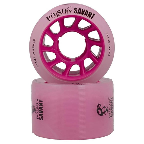 Atom Skates Poison Savant Skate Wheels Pink Set of 4