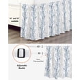 thumbnail image 4 of Navy Blue Ruffle Bed Skirt California King Size Grey Tree Branch Adjustable Elastic Dust Bed Skirts Wrap Around Bedskirt Wrinkle Free Easy Fit with 16 Inch Drop, 4 of 8