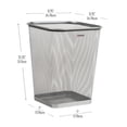 thumbnail image 3 of Trash Can Mind Reader Mesh Square, 18,92 L, juego de 2 unidades, color plateado, 3 of 7