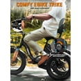 thumbnail image 4 of ESKUTE Adult E Trike Electric Tricycle – 750W Brushless Motor, 18 MPH, Fat Tires, Foldable Step-Thru 3-Wheel E-Bike, Up to 55 Miles, Black, 4 of 7