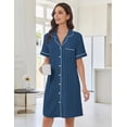 thumbnail image 2 of Ekouaer Nightgowns for Women Button Down Sleep Shirts Short Sleeve Nightshirt Classic Pajama Dress Soft Sleepwear, 2 of 6