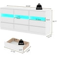 thumbnail image 5 of 9-Drawer Triple Dresser with Charging Station and LED Lights, 63" White Dresser TV Stand for TVs up to 75", Wide Large Drawer Organizer with 3 Open Cubbies for Living Room, 5 of 5