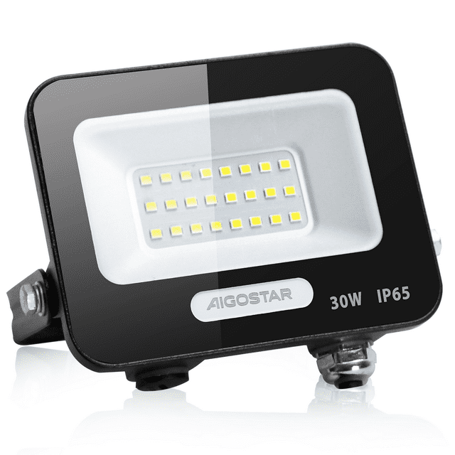 Reflector Led 30w Slim Ip65 Negro Exterior Luz Blanco Frio