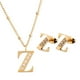 thumbnail image 1 of Juego Joyería Mujer, Collar Aretes Inicial Letras LuckyLy, Acero Inoxidable Baño de Oro 18k dorado UNITALLA, 1 of 6