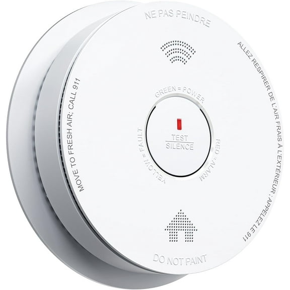 SITERWELL Smoke Detector Carbon Monoxide Detector Combo 10 Year Battery, UL217-9th, Reduced Nuisance, Bilingual Voice Alerts,6.1in*1.65in,1 pack