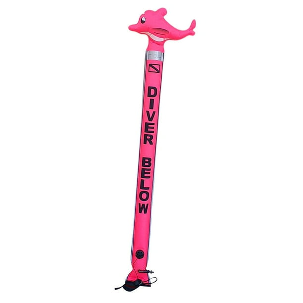 Buceador De Alta Visibilidad Abajo Reflectante De Seguridad Salchicha Marcador De Superficie Tubo De Señal SMB Para Buceo Submarino Buceo Con Esnórque Rosa 6FT Soledad Boya marcadora de superficie